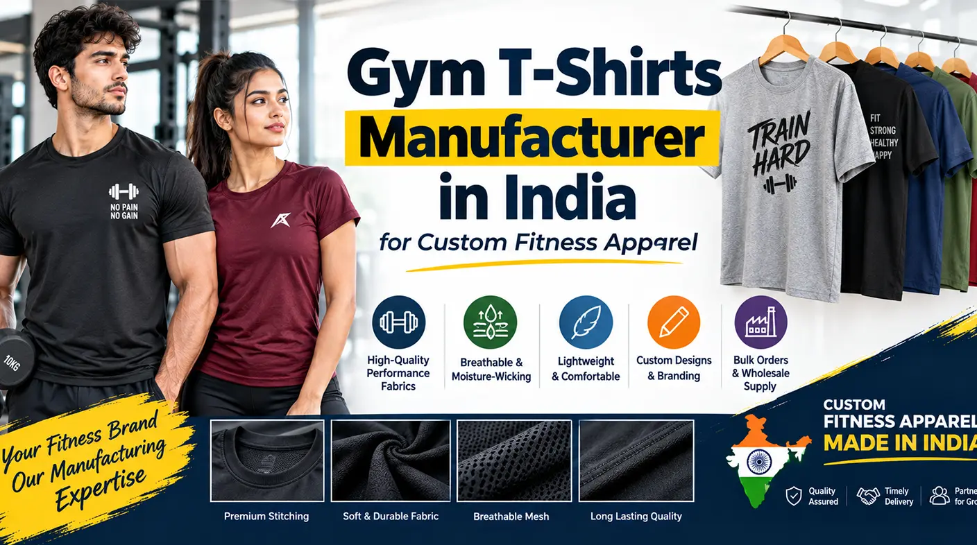 Gym T-Shirts Manufacturer in India for Custom Fitness Apparel