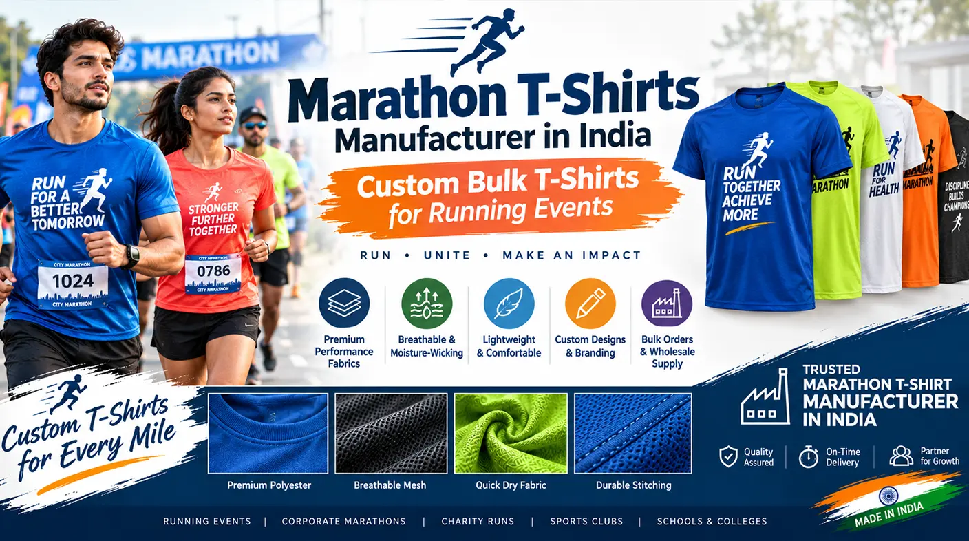 Marathon T-Shirts Manufacturer in India – Custom Bulk T-Shirts for Running Events